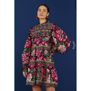 Farm Rio XS Flower Garden Mini Dress in Organic-cotton‎